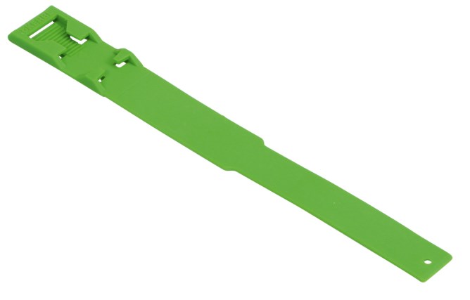 Fesselband aus Kunststoff, - grün -, 37 cm lg., stufenlos verstellbar