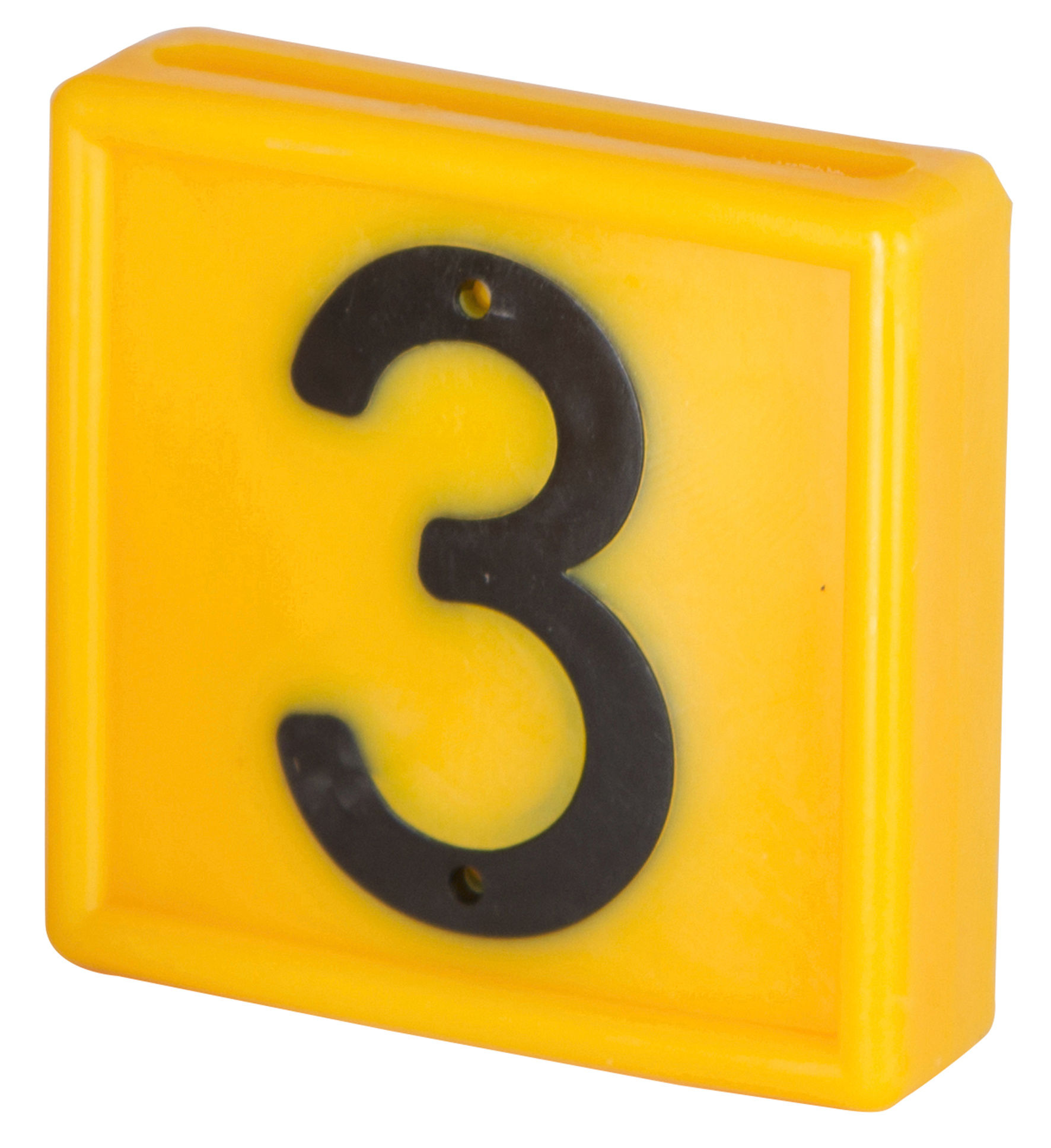 Nummernblock Nr. 3, gelb, einstellig, 44 x 46 mm