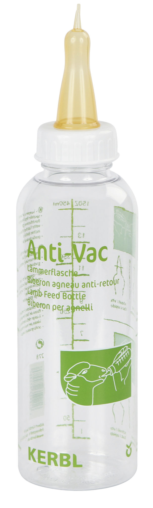 Lämmerflasche Anti-Vac, 450 ml, KS, Füllskala, transparent