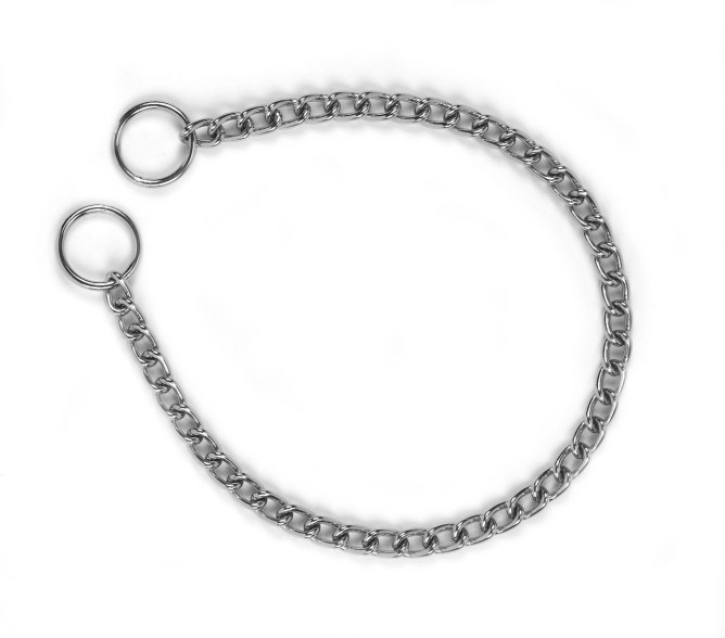 Kettenwürger Halskette verchromt, 60 cm lg., 4 mm stark