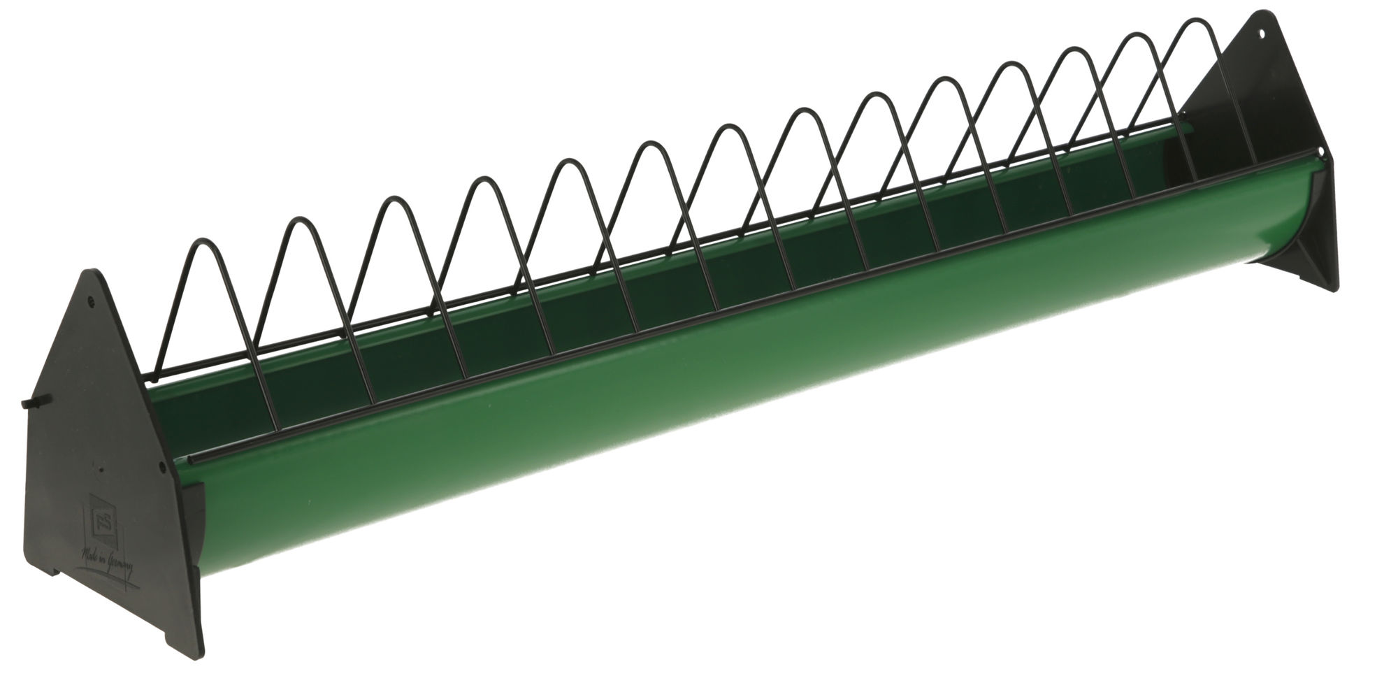 Lang-Futtertrog 75 cm x 10 cm, für Junghennen, Kunststoff grün/schwarz