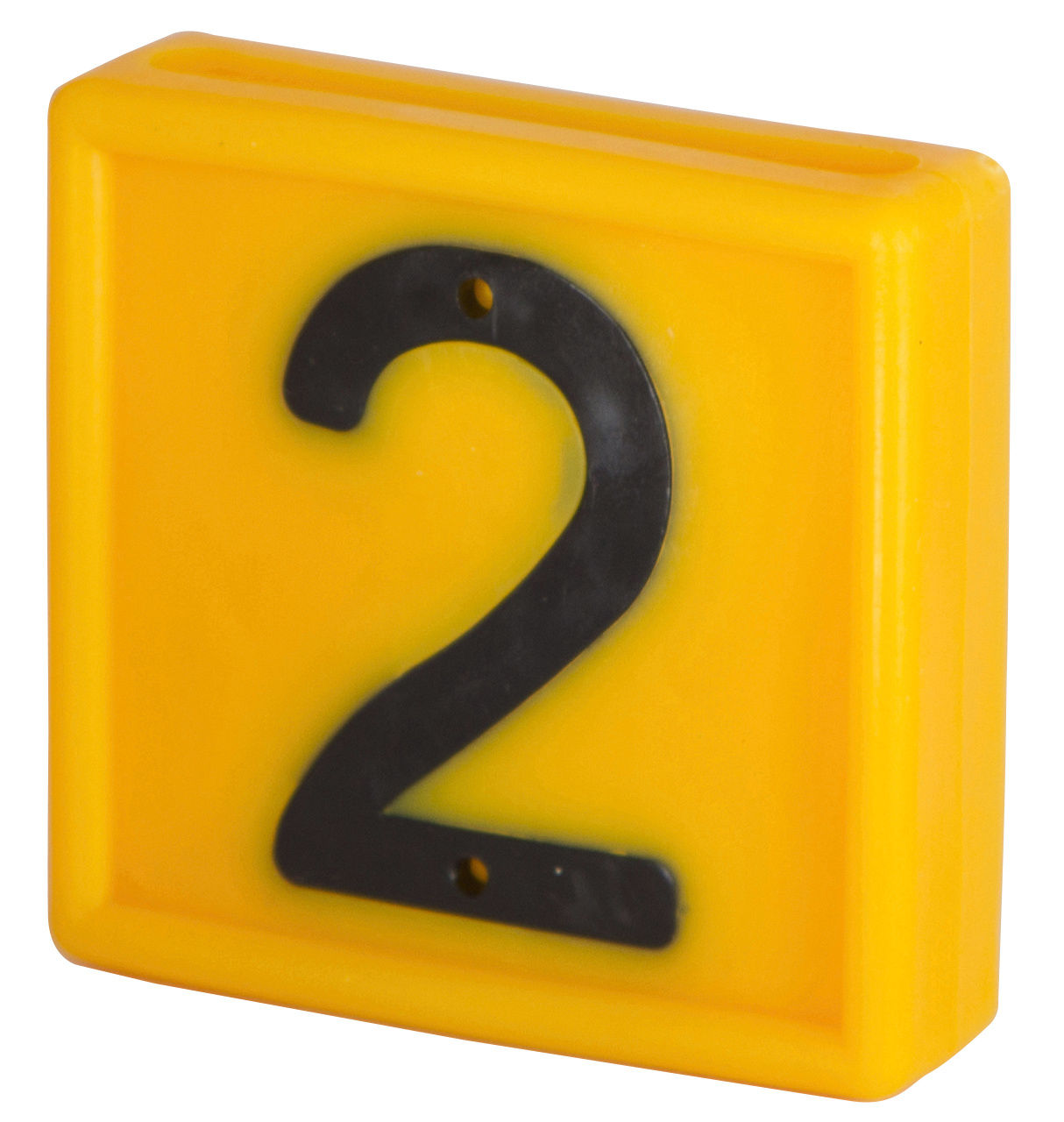 Nummernblock Nr. 2, gelb, einstellig, 44 x 46 mm
