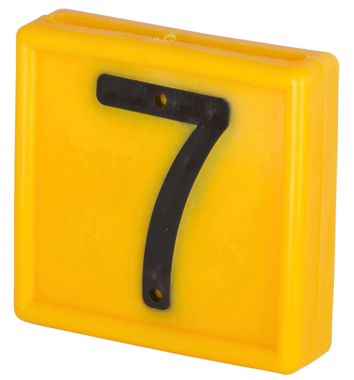Nummernblock Nr. 7, gelb, einstellig, 44 x 46